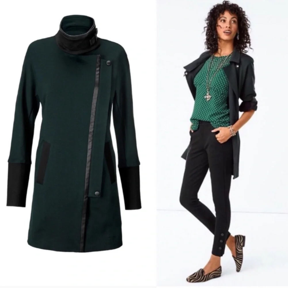 CAbi Renaissance Coat Green Black Small 3725 - Picture 6 of 16